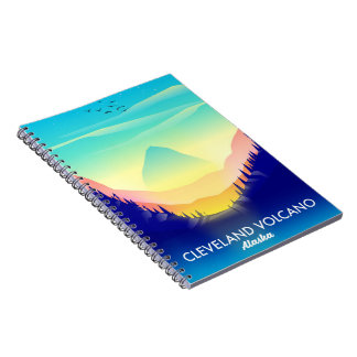Cleveland Volcano Alaska travel poster Notebook