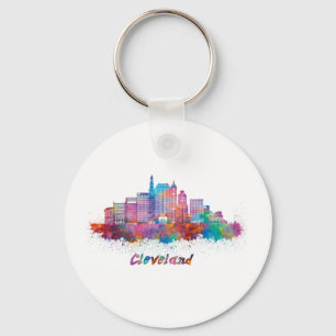 cleveland watercolor horizon key ring