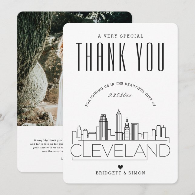 Cleveland Wedding | Thank You + Photo Card (Front/Back)