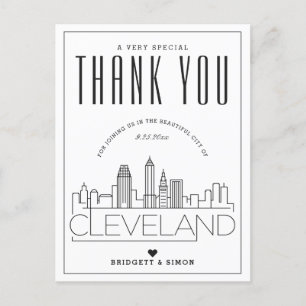 Cleveland Wedding   Thanks for Coming! Postcard