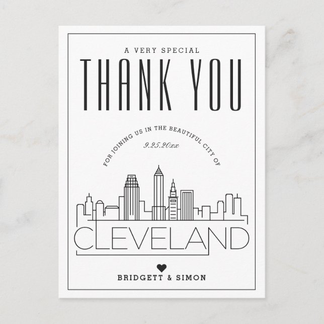 Cleveland Wedding | Thanks for Coming! Postcard (Front)