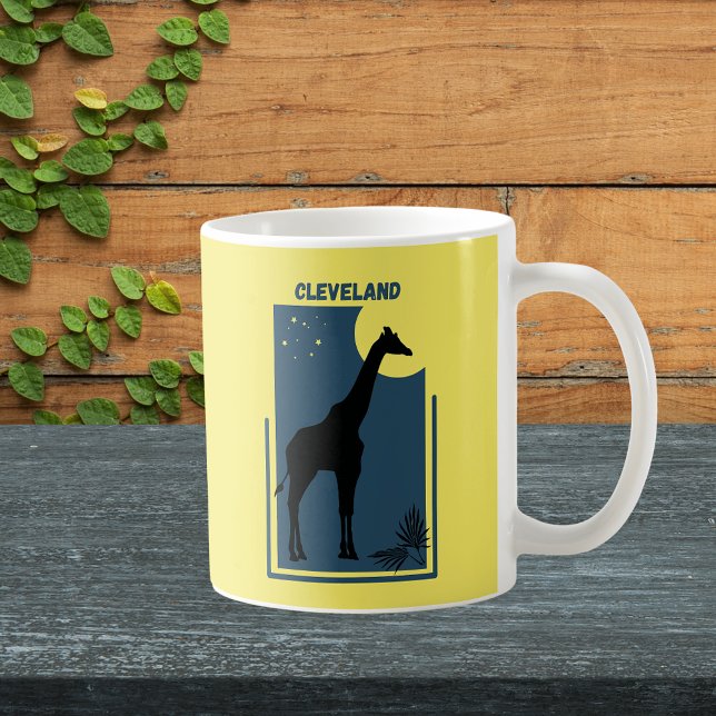 Cleveland Zoo Ohio Vintage Giraffe Coffee Mug (Cleveland Ohio Zoo Safari Animal Adventure Giraffe Mug)