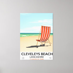 Cleveleys Beach Lancashire seaside poster Canvas Print