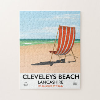 Cleveleys Beach Lancashire seaside poster Jigsaw Puzzle