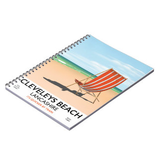 Cleveleys Beach Lancashire seaside poster Notebook