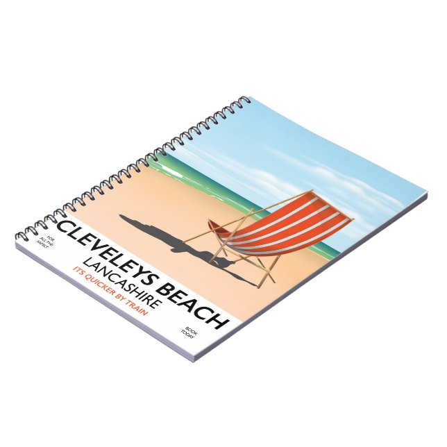 Cleveleys Beach Lancashire seaside poster Notebook (Left Side)