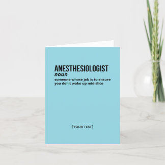 Clever Anaesthesiologist Definition Greeting Card