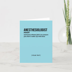 Clever Anesthesiologist Definition Greeting Card