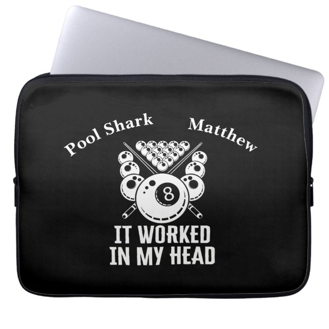 Clever Billiards Saying About Mental Strategy Laptop Sleeve (Front)
