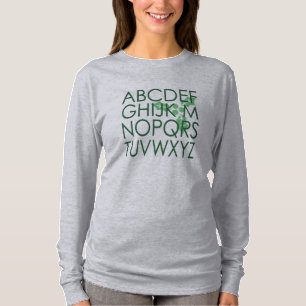 Clever Christmas Noel (No L) Green Alphabet Holly T-Shirt