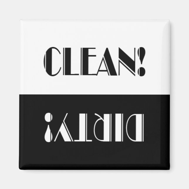 Clever Clean or Dirty Dishwasher Magnet (Front)