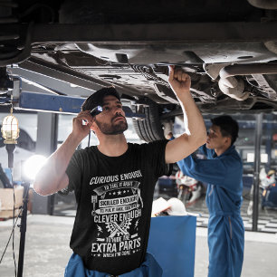 Clever Enough Auto Mechanic Funny Black T-Shirt