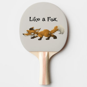 Clever Fox Cartoon – “Like a Fox” Design Ping Pong Paddle