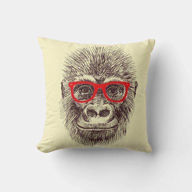 Clever gorilla pillow (Yellow) (Front)