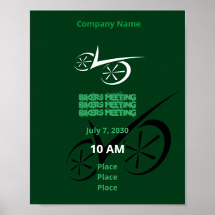 Clever Green Defined Biking Poster
