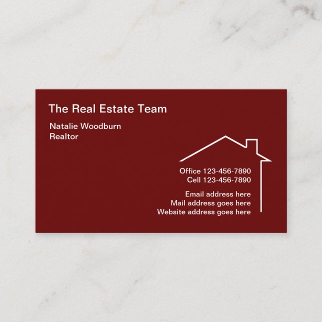 Clever Modern House Symbol Real Estate Business Card (Front)