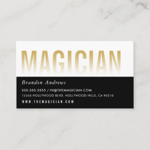 CLEVER OMBRE FADE TEXT minimal modern gold black Business Card