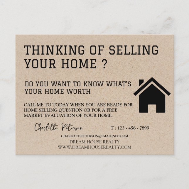 Clever Real Estate Farming Marketing Kraft Postcard (Front)