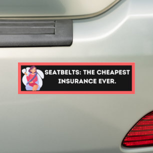 Clever Simple Seatbelt Awareness Bumper Sticker