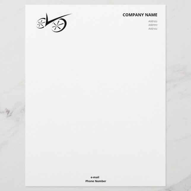 Clever White Defined Biking Custom Letterhead (Front)