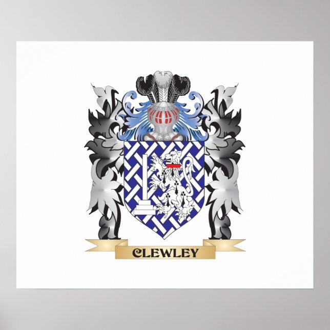 Clewley Coat of Arms - Family Crest Poster (Front)