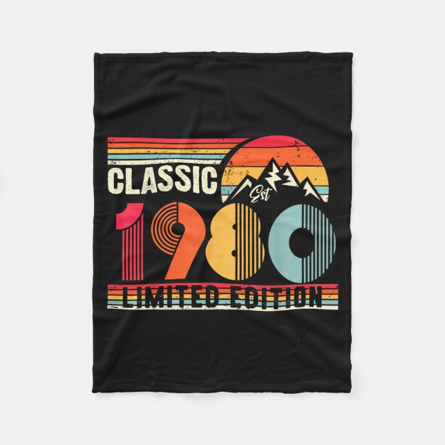 Clic 1980 Limited Edition 45 Year Old 45th Birthda Fleece Blanket (Front)