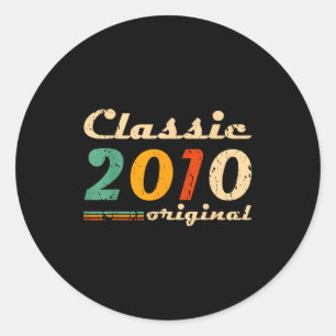 Clic 2010 Original Men Women Birth Of Birthday Vin Classic Round Sticker