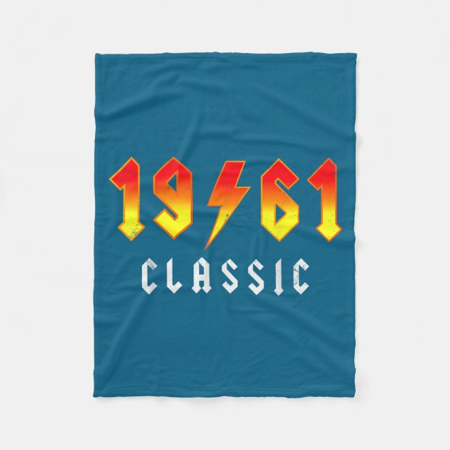 Clic 65 Birthday Decorations Men 65yr 1961 65th Bi Fleece Blanket (Front)
