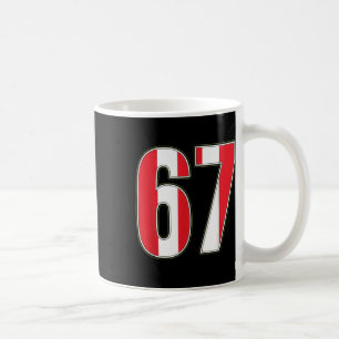 Clic 67 Red White Stripes Design Coffee Mug