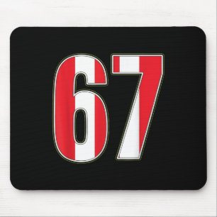 Clic 67 Red White Stripes Design Mouse Mat
