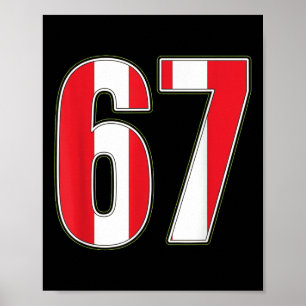 Clic 67 Red White Stripes Design Poster