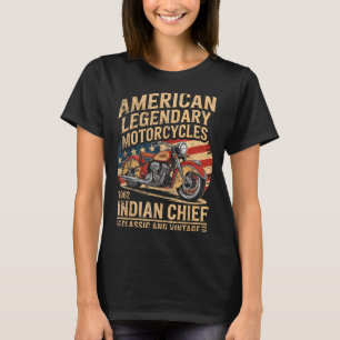 Clic & Vintage American Motorcycle Indian Born T-Shirt