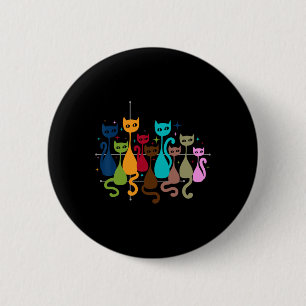 Clic Art Kitten Lover Vintage Artwork Cute Cat 6 Cm Round Badge