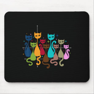 Clic Art Kitten Lover Vintage Artwork Cute Cat Mouse Mat