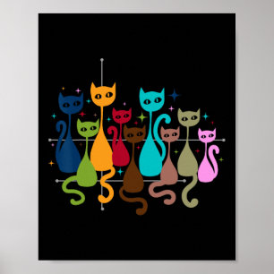Clic Art Kitten Lover Vintage Artwork Cute Cat Poster