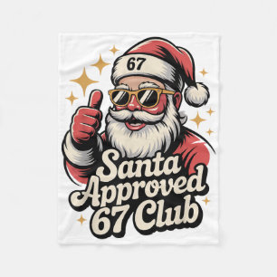 Clic Christmas 67 Santa Meme - Retro Santa Approve Fleece Blanket