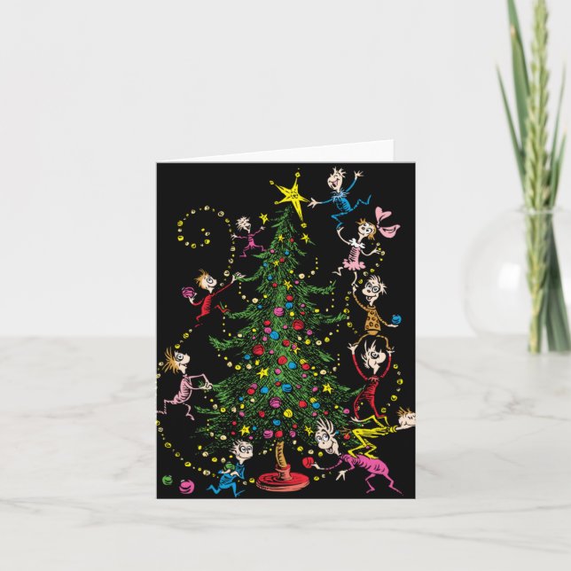 Clic Christmas Tree T Shirt  Card (Front)