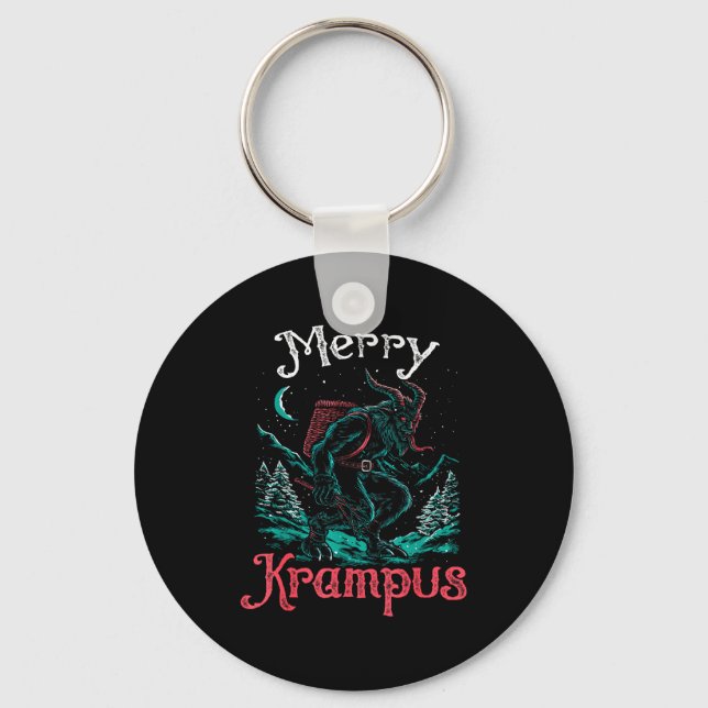 Clic Folklore Christmas Merry Krampus Festive Horr Key Ring (Front)