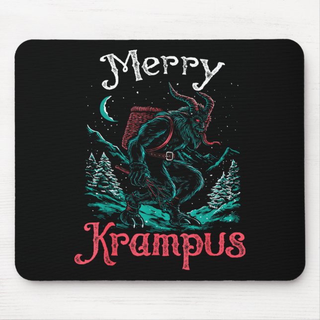 Clic Folklore Christmas Merry Krampus Festive Horr Mouse Mat (Front)