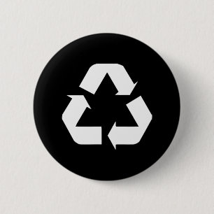 Clic Green-white Recycle Sign Design Standard 6 Cm Round Badge
