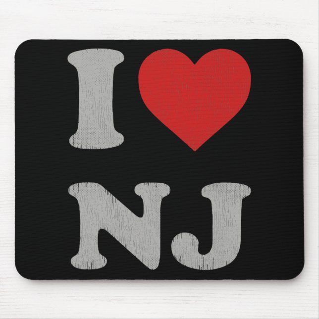 Clic I Love Nj Y2k Souvenir I Heart New Jersey  Mouse Mat (Front)