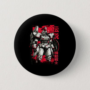 Clic Japanese Legendary Mecha Warrior Robot  6 Cm Round Badge