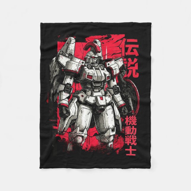 Clic Japanese Legendary Mecha Warrior Robot  Fleece Blanket (Front)