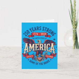 Clic July 4 2026 Vintage - 250 Years Strong Usa Card