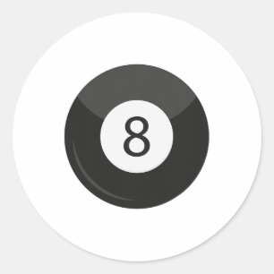 Clic Magic 8 Eight Ll Billiards Pool Player Adult Classic Round Sticker