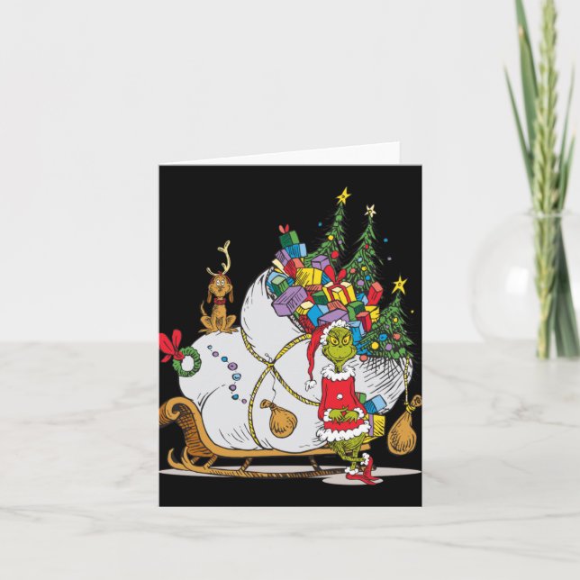 Clic Max With Sleigh T Shirt  Card (Front)