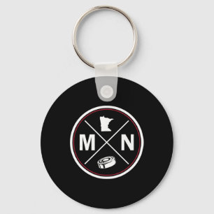 Clic Minnesota Hockey Mn Outline Key Ring