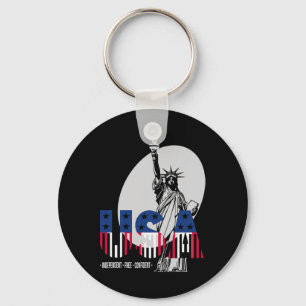 Clic Old Pickup Truck American Flag 4th Of July Pa Key Ring