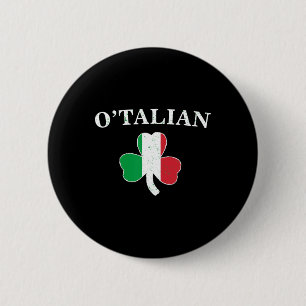 Clic O'talian Shamrock And Italy Flag Irish St Pat 6 Cm Round Badge