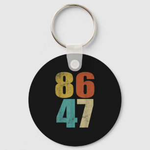 Clic Retro Vintage 80s Style 86 47 Anti Trump Key Ring